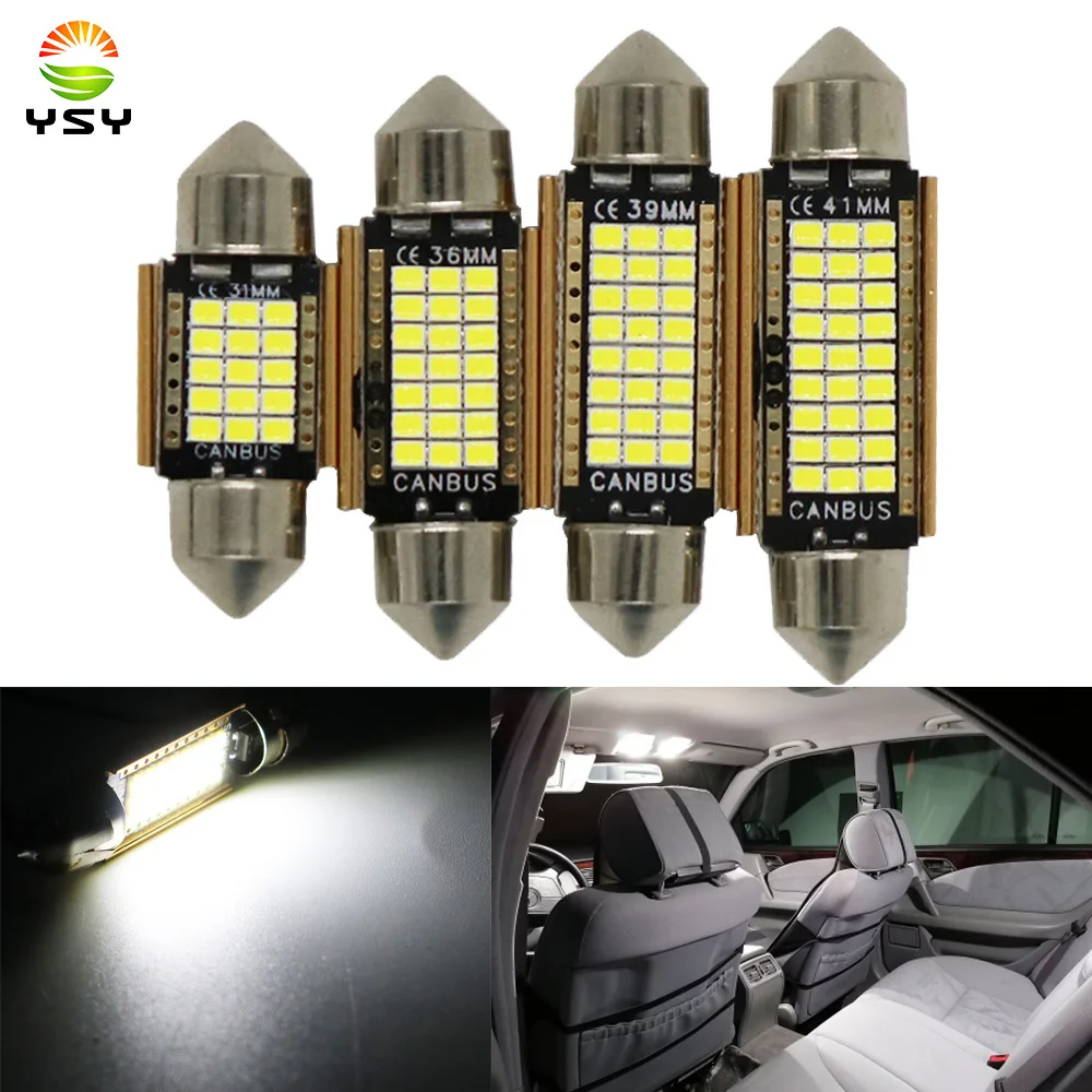 

YSY 10pcs C10W C5W LED Canbus Festoon 2016 31mm 36mm 39mm 41mm for car Bulb Interior Reading Light License Plate Lamp Free Error