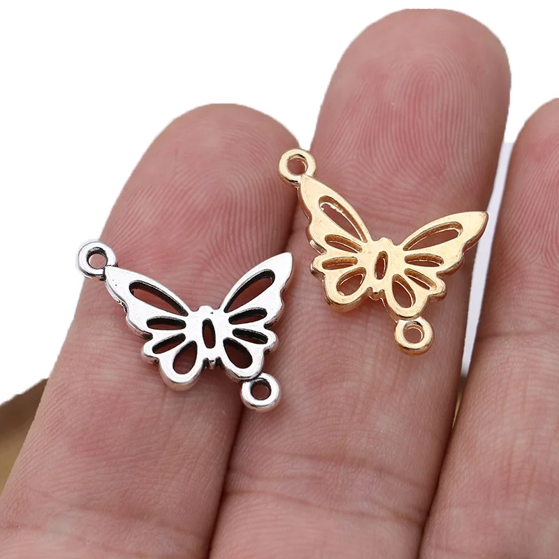 10Pcs Gold Color Butterfly Connectors for Jewelry Making Bracelet DIY Findings Accessories 23x18mm