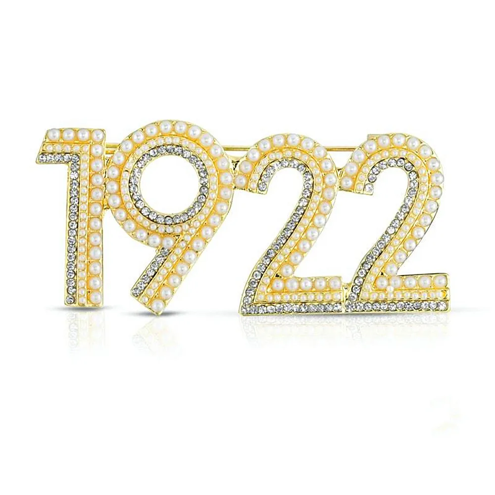 Quality Metal Pearl Crystal Inlay Society Founded 100 Yrs Souvenir Sorority Greek 1922 Brooch Sigma Gamma Rho Jewelry Customize