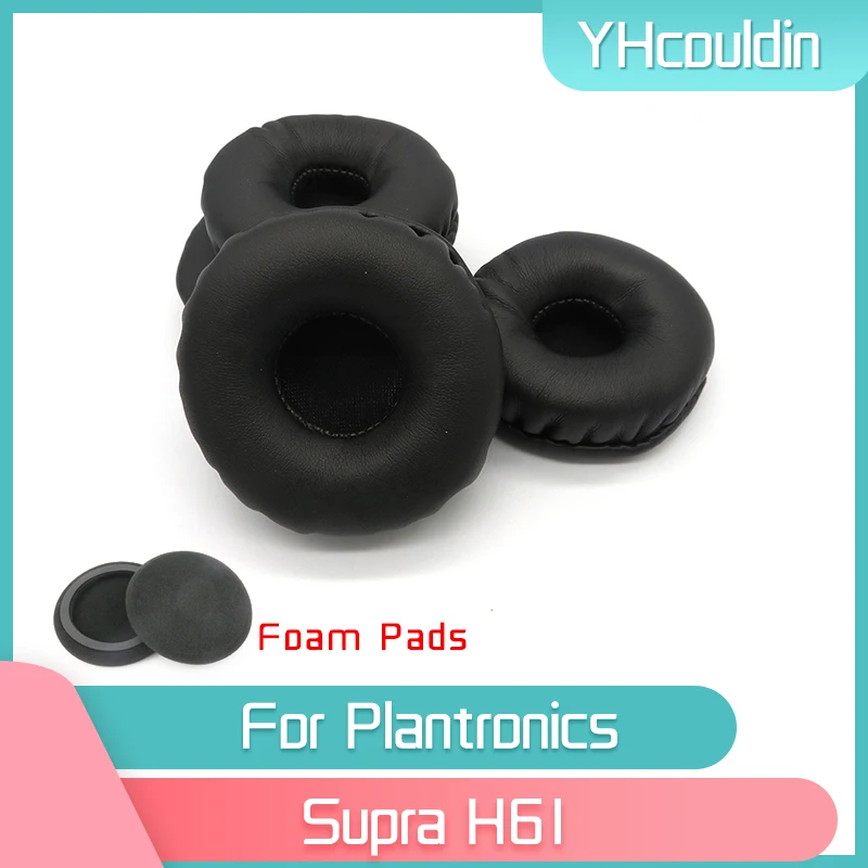 Yhcouldin almofadas para fone de ouvido, para plantronics supra h61, acessórios para substituição de couro vincado