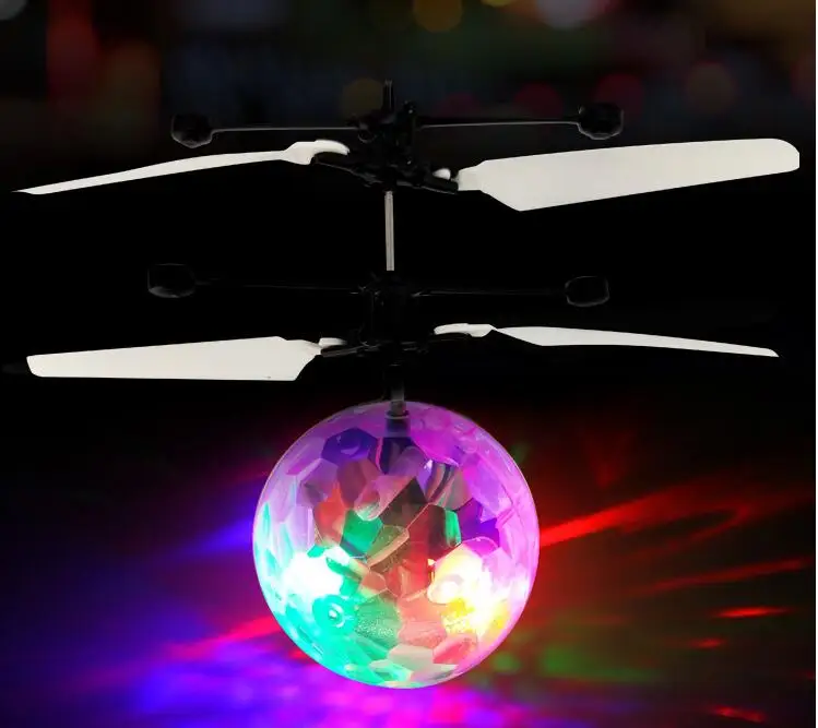 led magic flying ball Sensing Crystal Helicopter Induction Aircraft Toy Novelty Luminous Kids Toys Xmas Gift