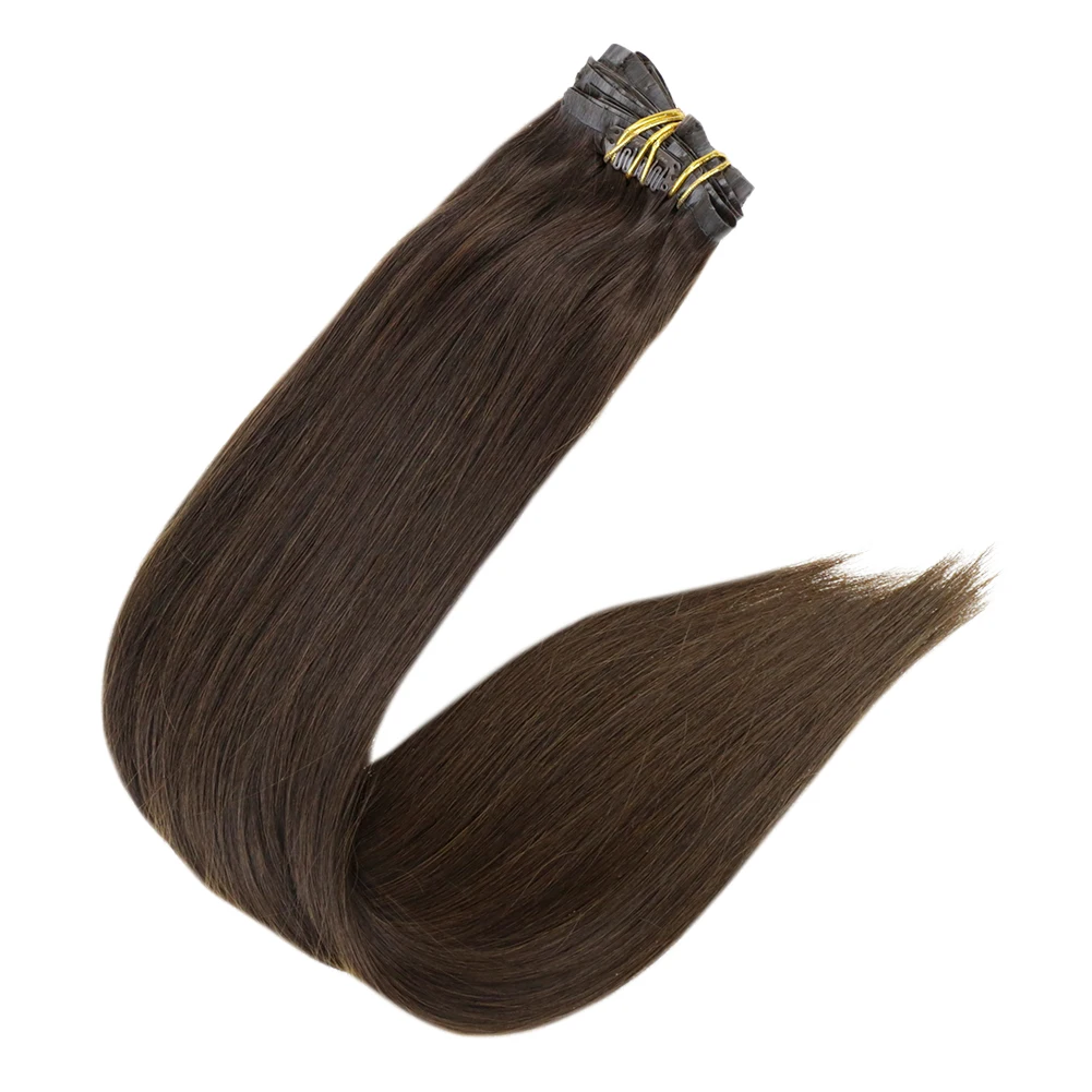 Volledige glans naadloze onzichtbare clip-in extensions menselijk haar 8 stuks 120 g remy balayage blonde kleur