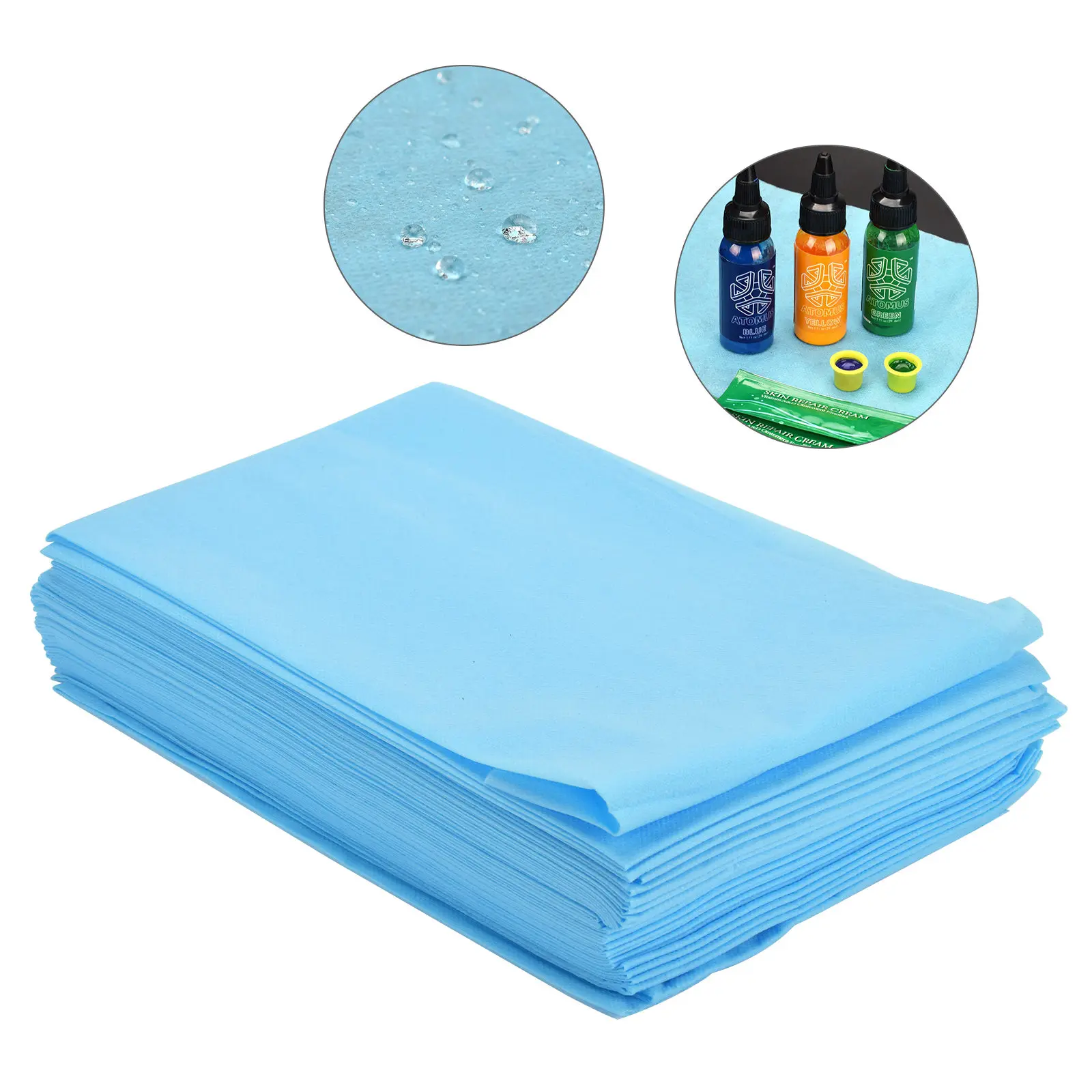 

10pcs Disposable Blue Soft Thicken Waterproof Mat Breathable Clean Tattoo Table Mat Tablecloths Mattress Tattoo Accessorie