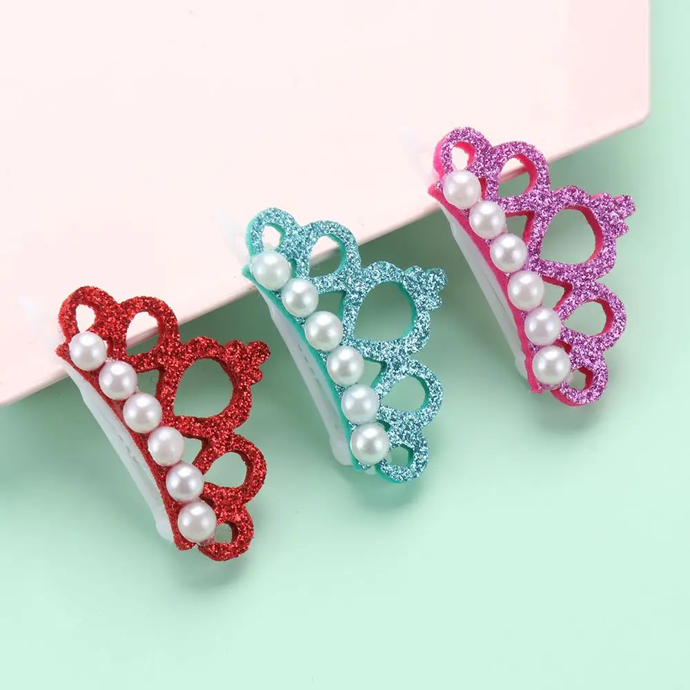 Random Pearl Cat Grooming Puppy Accessories Pet Supplies Headdress Dog Bowknot Crown Shape Bow-tie Hairpin Hair Clip