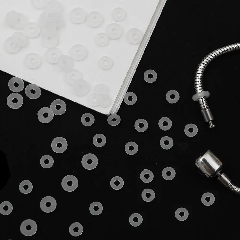 الأبيض المطاط كليب Charms سدادة السلامة حبة يناسب الأصلي غرامة أساور Charm