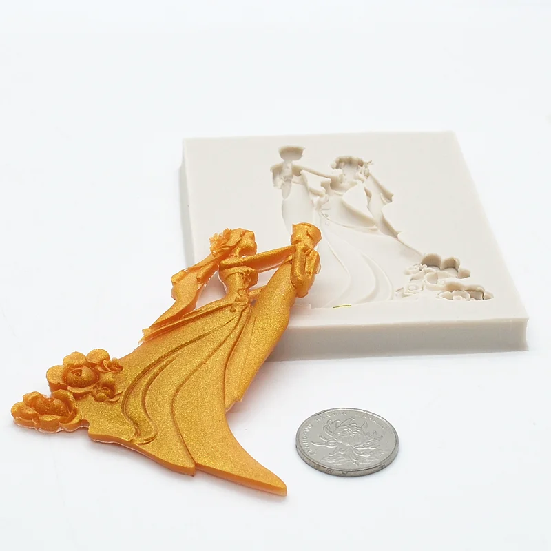 Silicone Mold Wedding Dance Resin Kitchen Baking Decoration Tool DIY Chocolate Cake Dessert Candy Fondant Moulds Sugar Artist