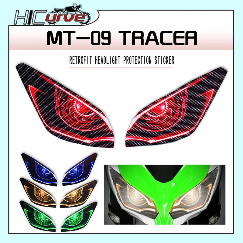 

Motorcycle 3D Front Fairing Headlight Stickers Guard Head light protection Sticker For MT-09 Tracer MT09 2016-2019