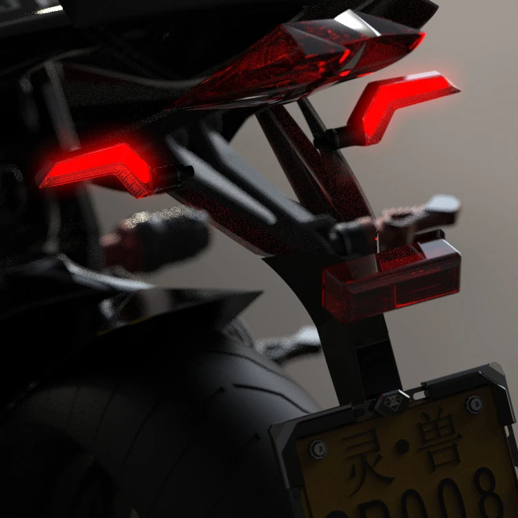 2pcs Spirit Beast L22 Motorcycle Turn Signals Signal Lamp Led Dc 12v Highlight Wing of Light Flowing Type Universal Accessories