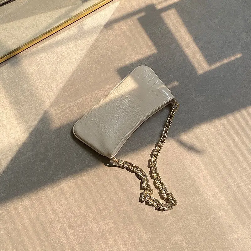 Crocodile Pattern PU Leather Female Shoulder Bag Fashion Ladies Armpit Bag Vintage Women Purse Handbags Small Clutch image 5