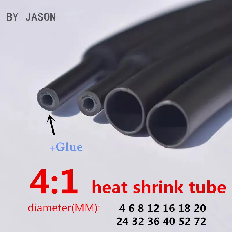 

1meter 4:1 heat shrink tube with Glue thermoretractile heat shrinkable tubing heat shrink tubing diameter 4 6 8 16 24 40 52 72