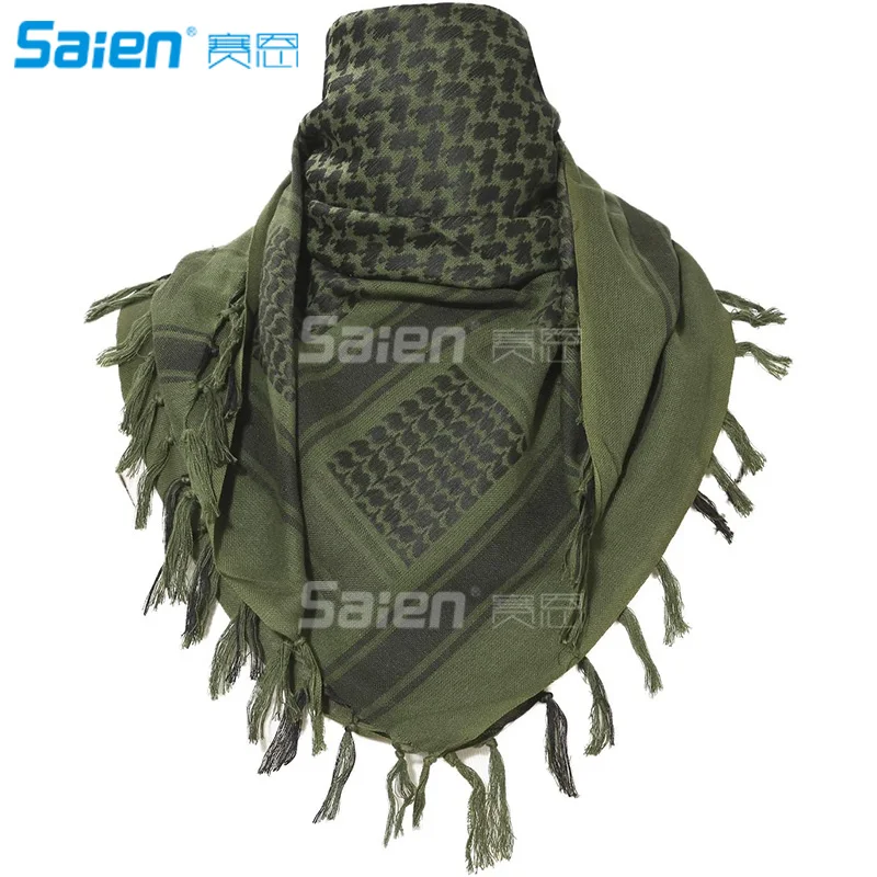 100% Cotton Military Shemagh Arab Tactical Desert Keffiyeh Thickened Scarf Wrap for Women and Men 43\