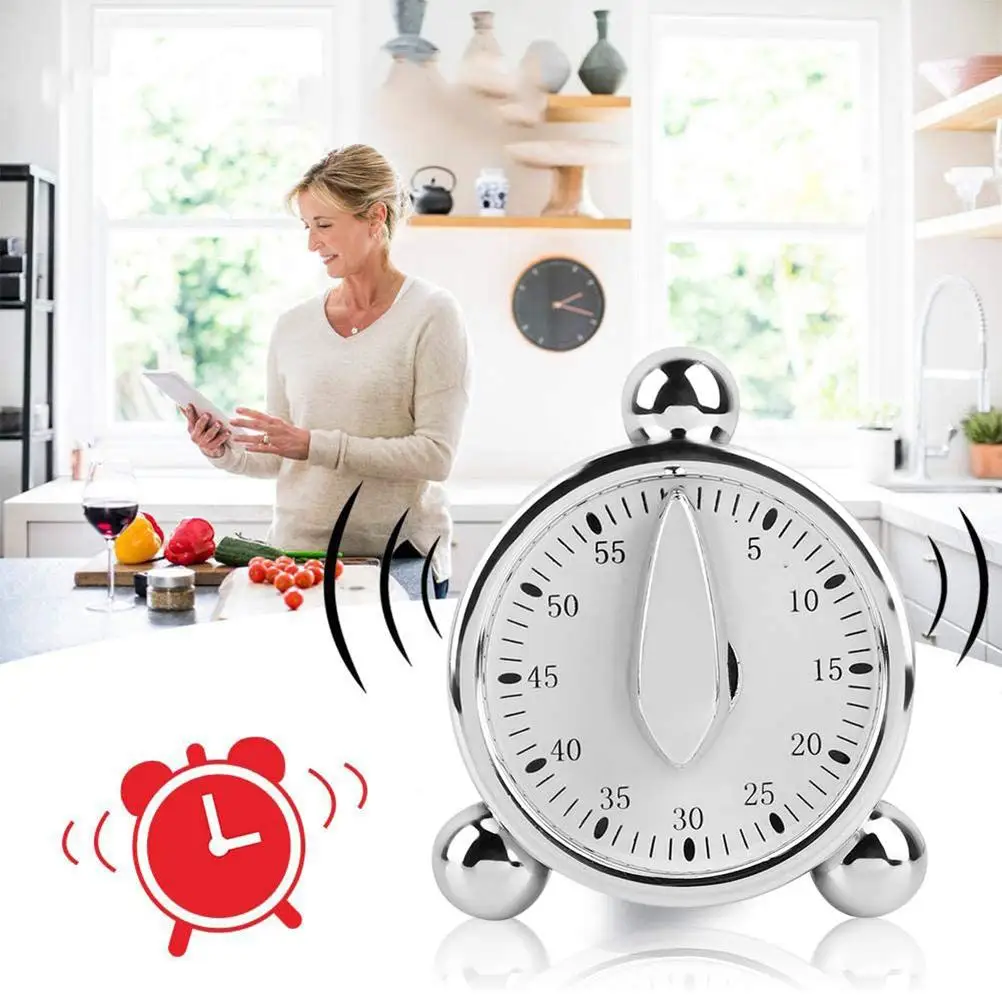 

60 Minutes Countdown Alarm Clock Kitchen Timer Mechanical Visual Timer for Cooking Baking Kids Classroom Meeting