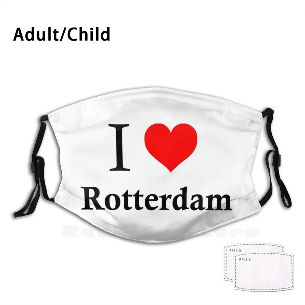 

I Love Rotterdam Print Washable Filter Anti Dust Mouth Mask I Love Rotterdam