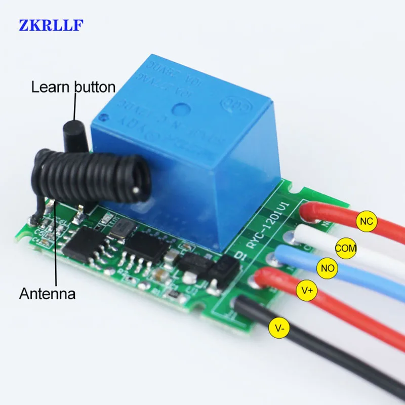 433Mhz DC 12V 1CH Universal Smart Home Wireless RF Remote Control Switch Relay Receiver Module And 433 MHz Light Transmitter DIY