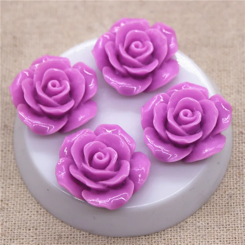 20pcs 23mm Resin Flowers Flat Back Cabochon DIY Jewelry/ Craft Decoration(No hole)