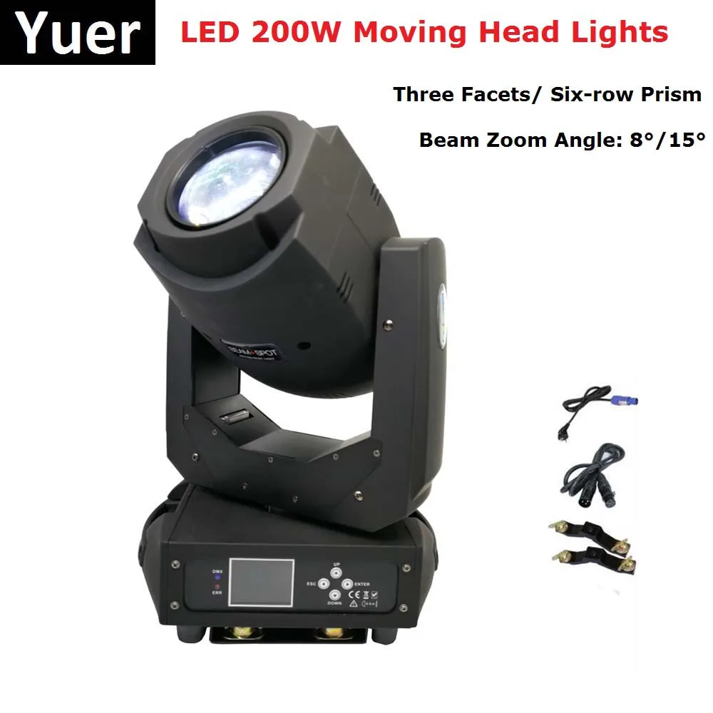 

1Pcs 200W LED Lyre Moving Head Lights Beam Spot Wash LED Lights DMX Party Lights DJ Stage Lights Night Clubs Merry Christmas Use