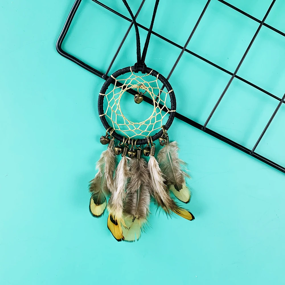 Indian Style Bell Feather Dream Catcher Wall Car Hanging Decoration Wind Chimes Girls Kids Aesthetic Room Decor Accessories Gift