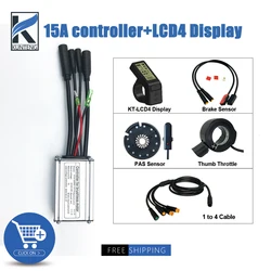 Electric Bike KT Controller 36V48V 15A 250W350W 6 Mosfets Waterproof Ebike Controller With LCD4 LCD5 Display Ebike Accessorices