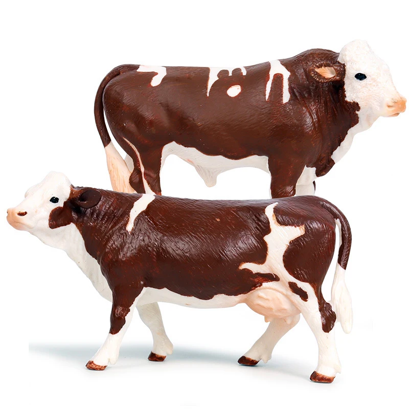 Cute Miniature Milk Cow Ox Bull Buffalo Calf Farm Poultry Animal Action Figure Models Figurines ZOO Ornaments Children Kids Toys