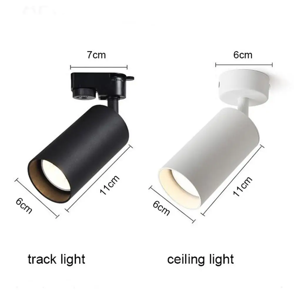 Black White Led Track Lights GU10 Track Lamps for Shop Rail Aluminum Spotlights for Clothing Store Surface Mount Track Lighting