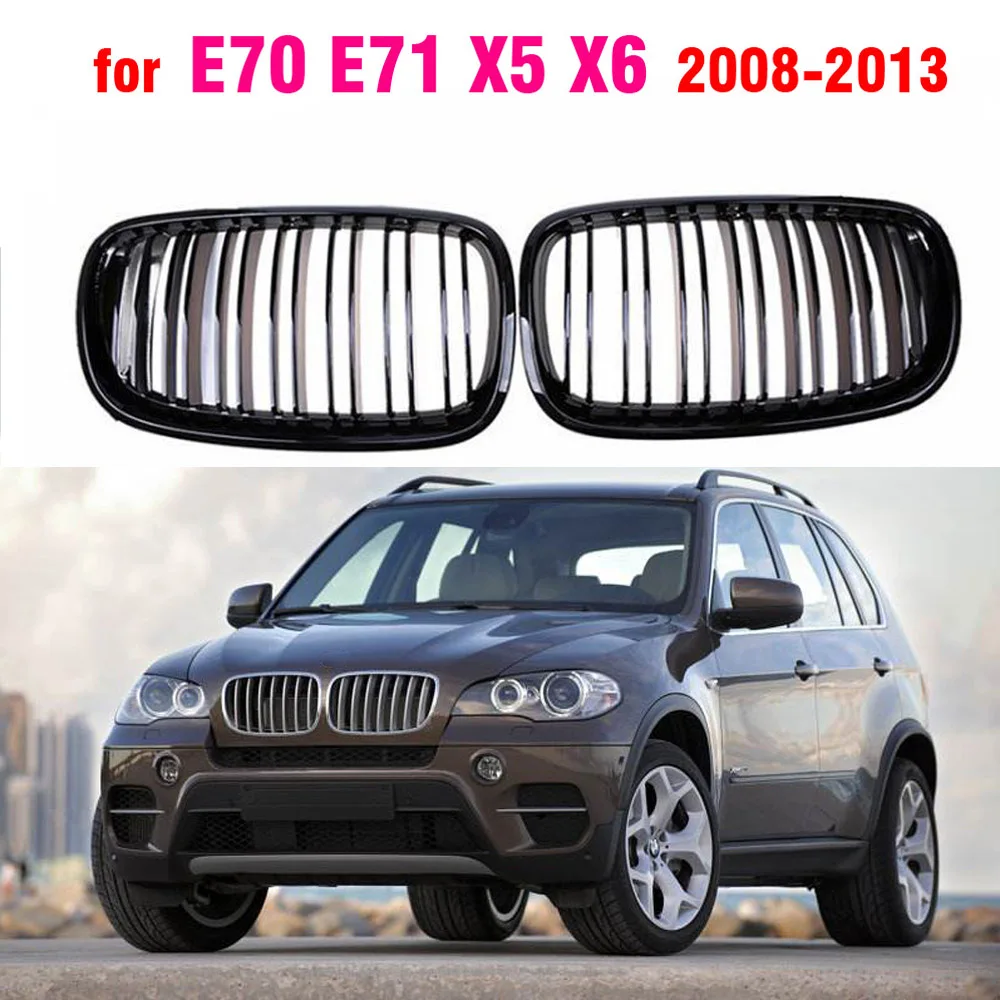 

BLACK Grille ABS Front Replacement Hood Kidney Grill For BMW E70 E71 X5 X6 2007 2008 2009 2010 2011 2012 2013 2014