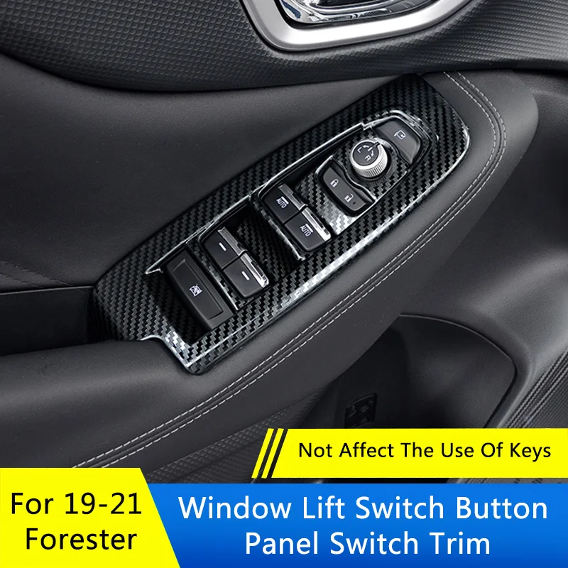 

QHCP Car Window Lift Switch Button Panel 4Pcs Stainless Steel Four Door Control Cover Trim Sticker For Subaru Forester 2019-2021