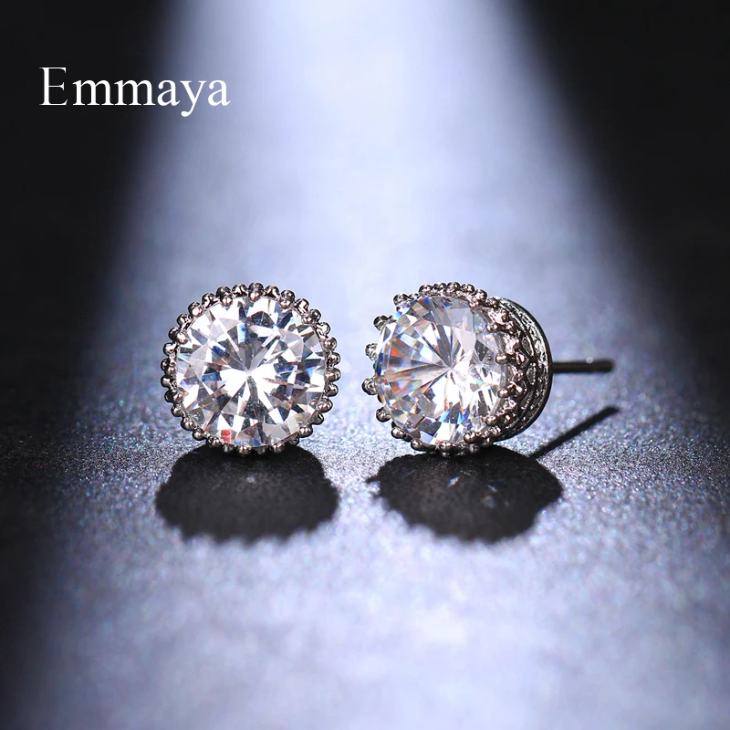 

Emmaya Classis Series Tiny Round Shape Earring For Women Cute Decoration In Banquet Delicate Zirconia Jewelry Three Color