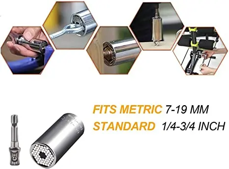 1/4 ''-3/4'' (7-19Mm) đa Chức Năng Ratchet Cờ Lê Lực Adapter Set 3, Sửa Chữa Xe Máy Cơ Tự Làm Dụng Cụ Ổ Cắm Đa Năng Quà Tặng