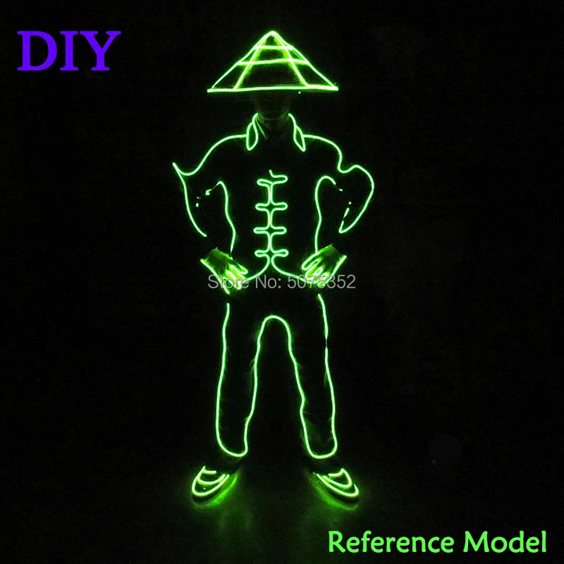 Chinese Style Cosplay Costume Led Lighting Soldier Costume Stage Performance EL Costume DIY Costume