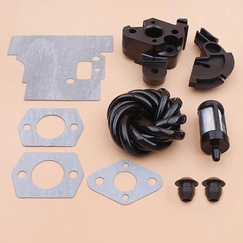 Junta de brida de carburador del colector de admisión para Stihl FS75 FS80 FS85, juego de ojal de manguera de línea de filtro de combustible, cortadora de césped