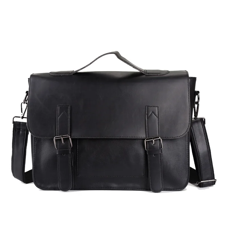 Men's Cowhide Leather Briefcase Mens Genuine Leather Handbags Crossbody Bags High Quality Luxury Business Messenger Bags Laptop