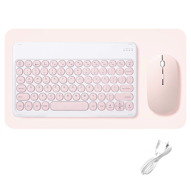 Wireless Keyboard and Mouse Combos Set Round Bluetooth Hebrew Spanish French Korean For iOS iPad Android Windows Phone Tablet