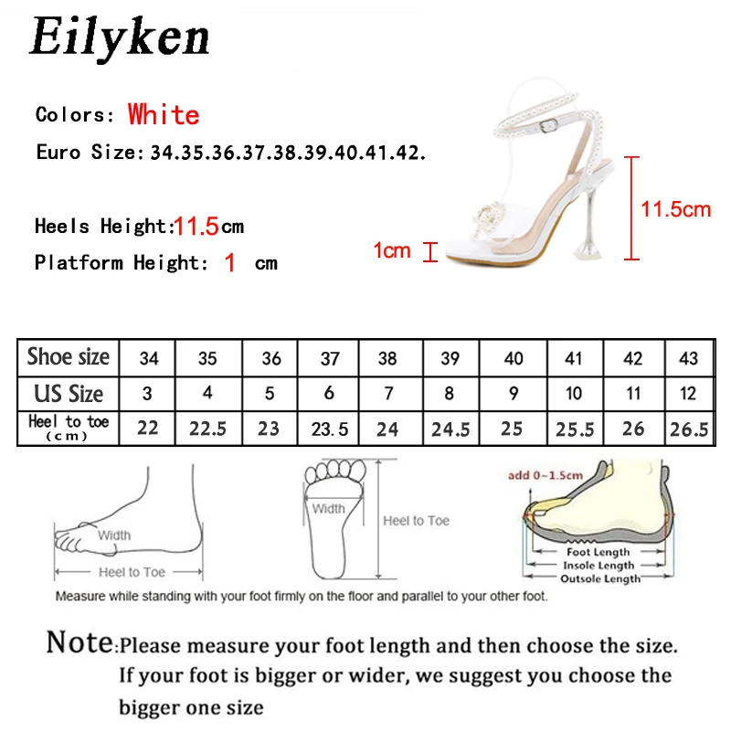 Eilyken New Women Sandals 2024 Summer Sexy Perspex Crystal High Heels Party Wedding Shoes Square Toe Pearls String Bowknot Pumps