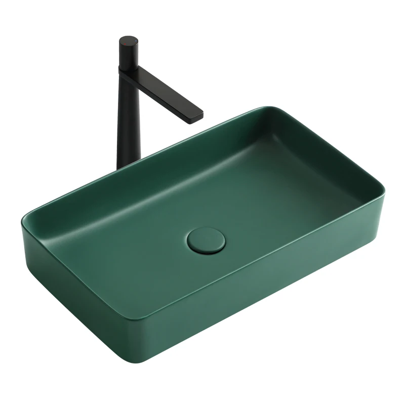 Nordic Black Basin Rectangular Wash Basin Household Basin Matte Frosted Ceramic Washbasin Small Yang Basin