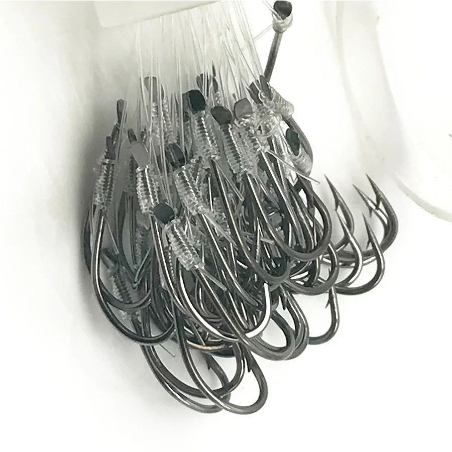 50Pc Roll Feeder Fishhook Stainless/Carp/Fish/Jig Hook Link Carbon Steel Fly Tying Fishing Hooks Lead Head Wire Line Tied Bait