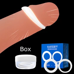 Jouets sexuels prépuce ration t Cock Ring pour hommes, mâle Mastjaune ator, sex shop, sexy, fournitures pour adultes, anneaux, meubles