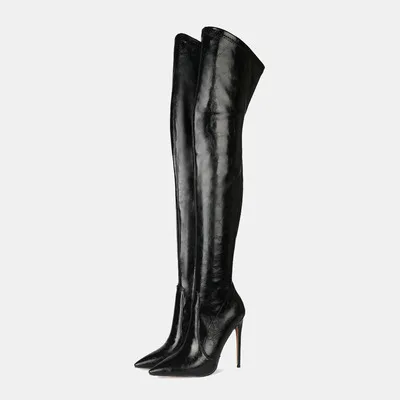 

Over-the-knee stretch boots plus size women's stiletto high heels long crotch sexy ladies fashion boots winter botas de mujer