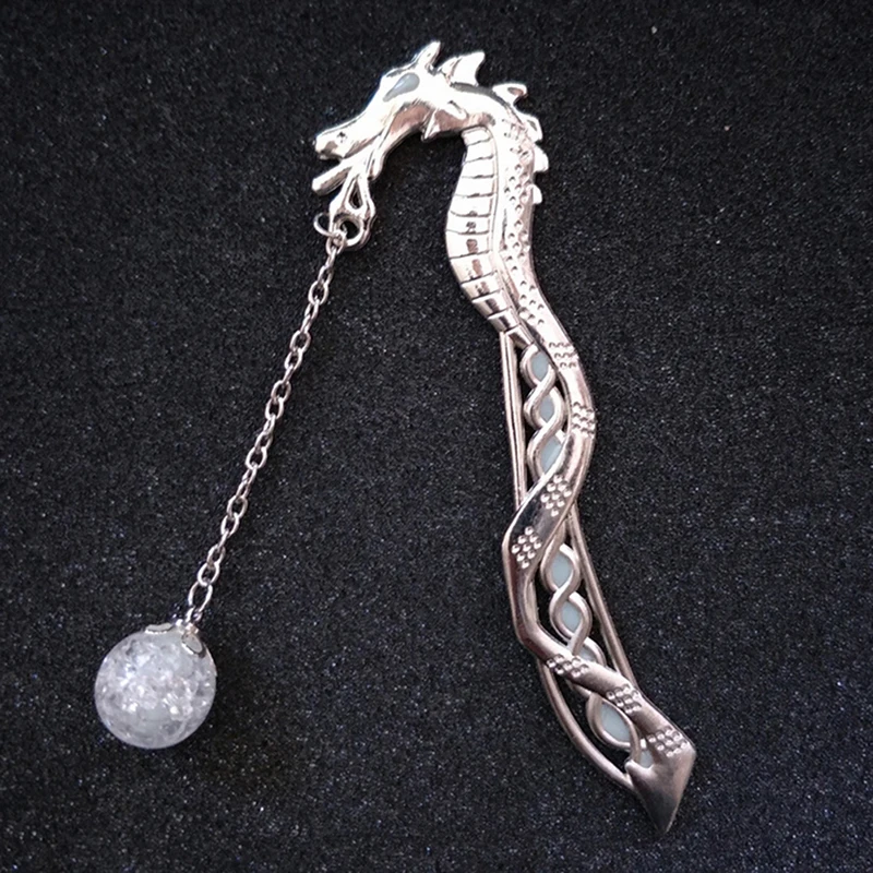 1XLuminous Notte Drago Etichetta Segnalibro Leggere Creatore Piuma Libro di Cancelleria