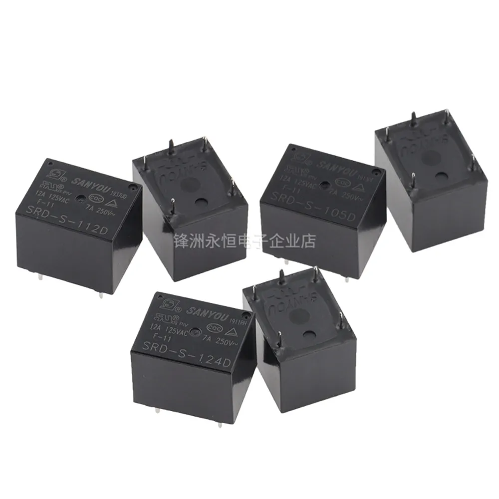 5PCS Power Relay SRD-S-105D 5VDC  SRD-S-112D 12VDC SRD-S-124D 24VDC 10A 5PINS DC5V DC12V DC24V