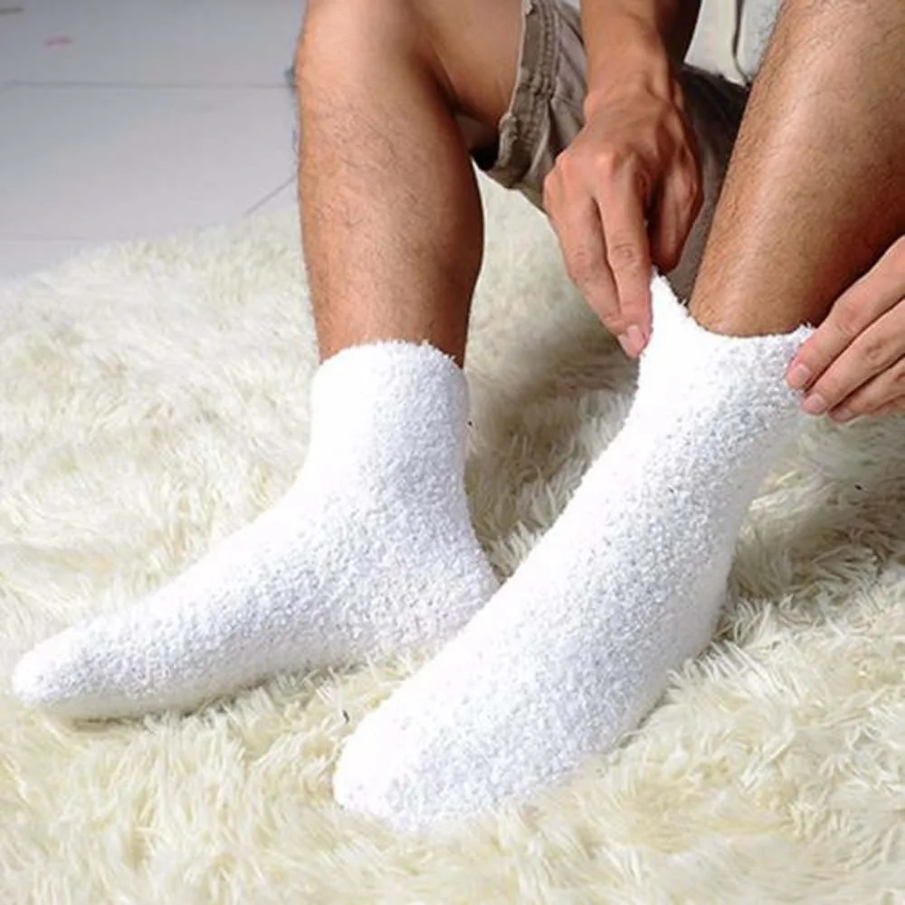 NEW 1 Pair Comfortable Extremely Cozy Pure Cashmere Socks Men Women Winter Warm Sleep Bed Floor Home Fluffy Socks Hot Sale image 5