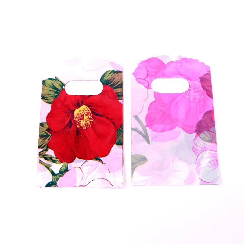 

2019 Hot Sale New Style Wholesale 500pcs/lot 9*15cm mix color Mini Plastic Gift Bags Jewelry Packaging Handle Small Gift Bags