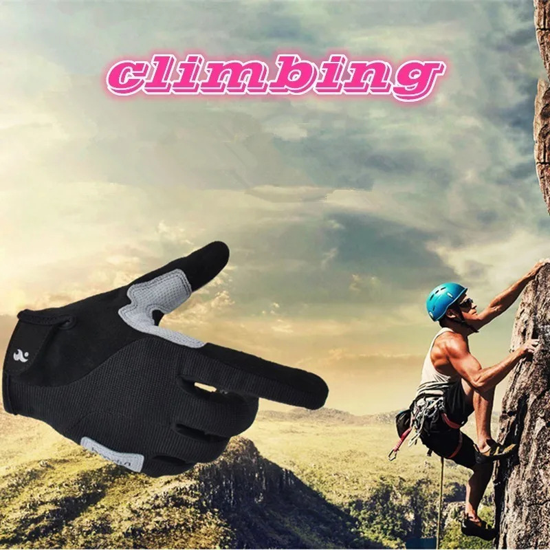 Professional Full Finger Climbing Sailboat Downhill Gloves Suede Microfiber Slip Protection Outdoor Sport Hiking Training Gloves