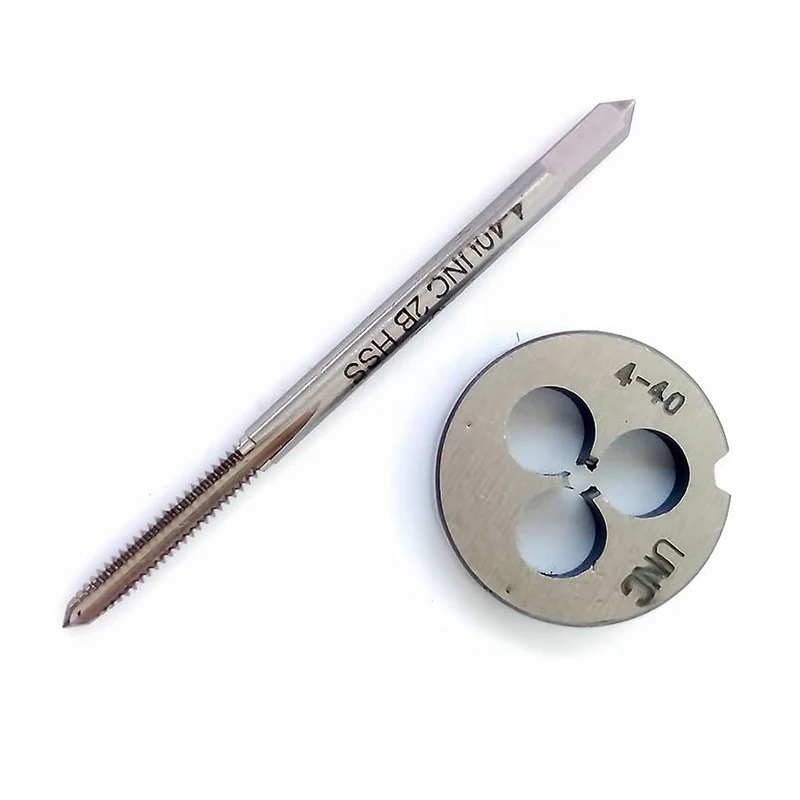 4-40 Tap And Die Set, UNC Machine Thread Tap And UNC Round Thread Die Right Hand HSS Taper