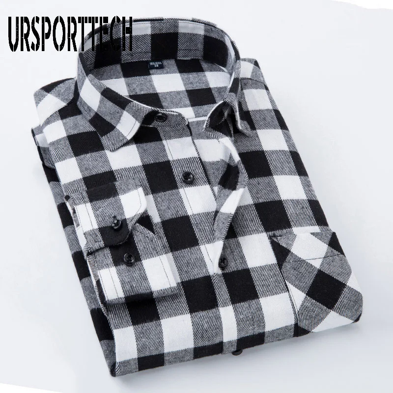 Camicia a quadri uomo autunno inverno flanella camicia a scacchi camicie da uomo manica lunga Chemise Homme camicia a quadri maschile in flanella di
