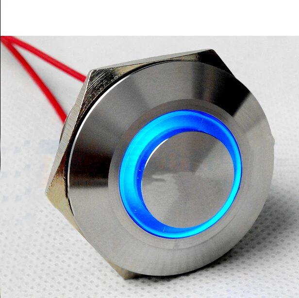 

30mm IP67 waterproof IK10 Metal button switch, with lock 12V 24V 110V 220V optional,High head Circular light Model