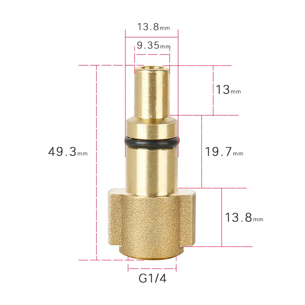 High Pressure Car Washer Brass Adaptor Snow Foam Gun Connector Lance Joint For Lavor Car Cleaning Machine G1/4 Thread