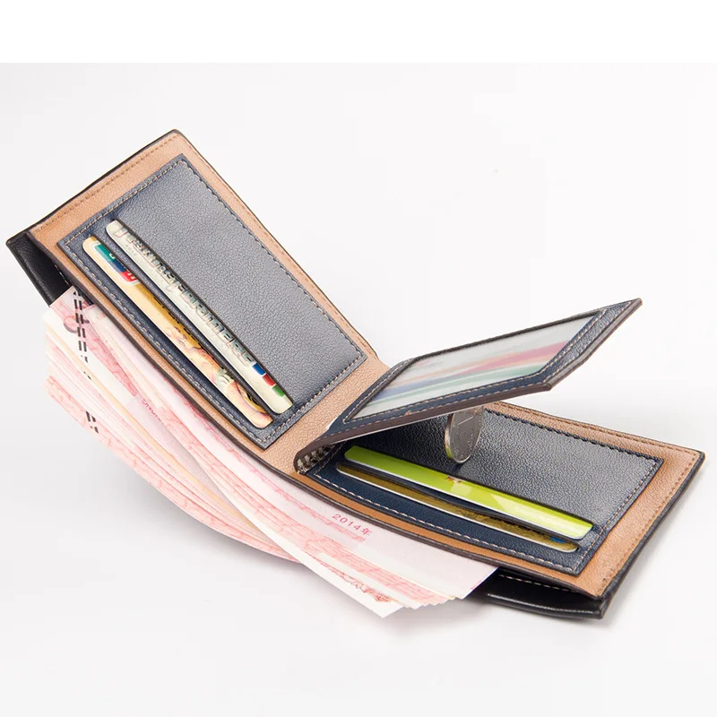 New Slim Short Men Wallets High Quality Luxury Card Holder Male Purse Retro Coin Pocket Photo Holder Men Wallets