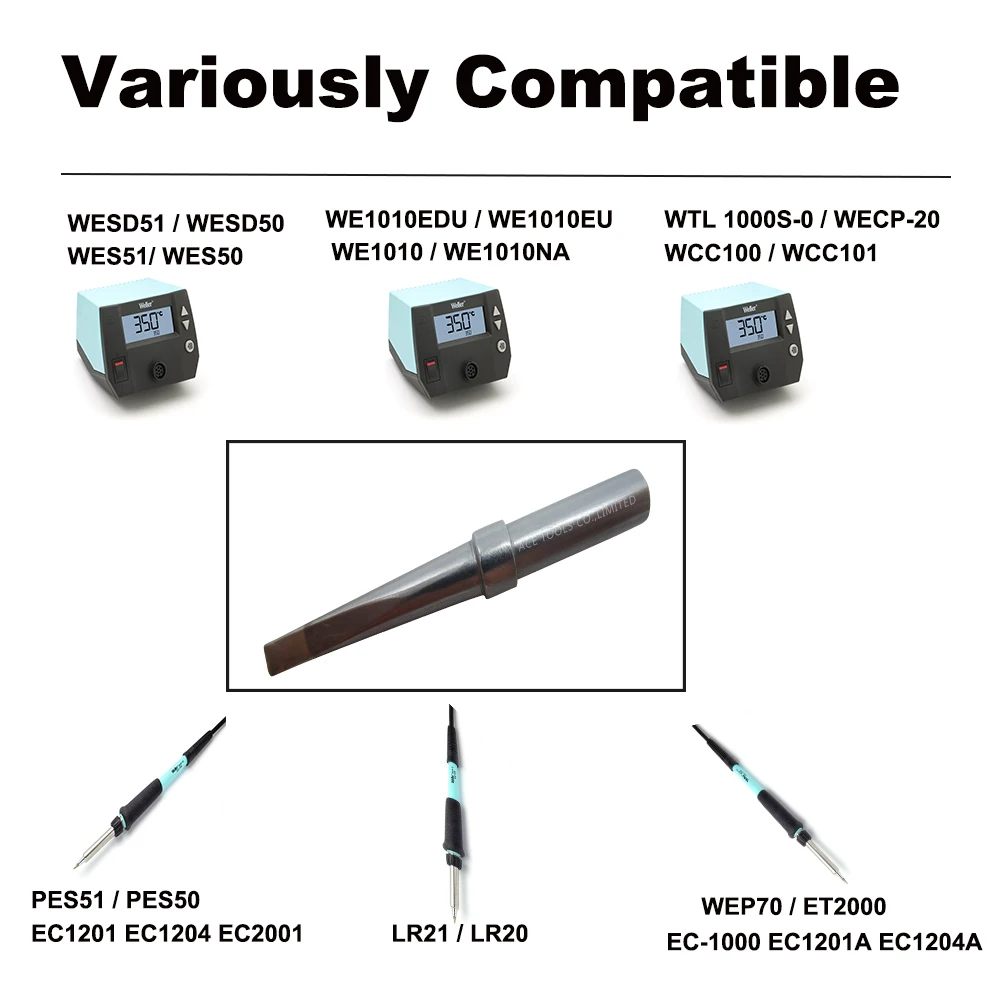 ETM Soldering Tip ยาว Chisel 3.2M Fit WELLER WES51 WES50 WESD51 WE1010NA W1010 WE1010EU WTL1000S-0 PES51 PES50 LR21 LR20
