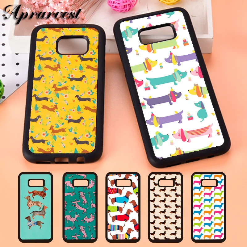 Aprarvest Dachshund Sausage Dog Phone Case Cover For Samsung Galaxy S5 S6 S7 edge S8 S9 Plus S10 lite S10E Note 5 8 9 10 Plus