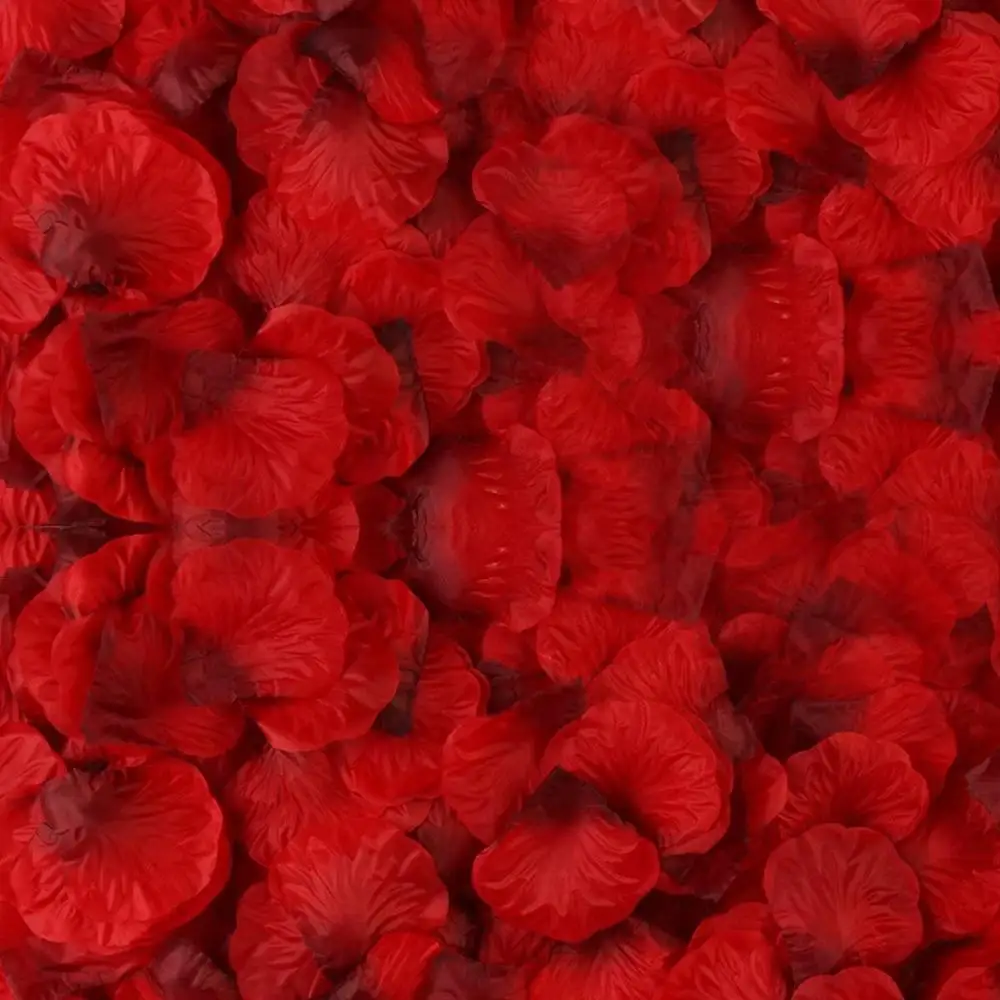 1000pcs 5*5CM Artificial Fake Rose Petals For Romantic Night Wedding Event Party Decoration Color Gold Red White Wedding Flower